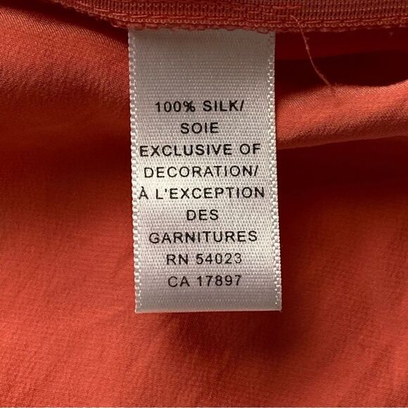 Y2K Banana Republic Coral Silk and Lace Fairycore Camisole Blouse Size 10 - Picture 9 of 13